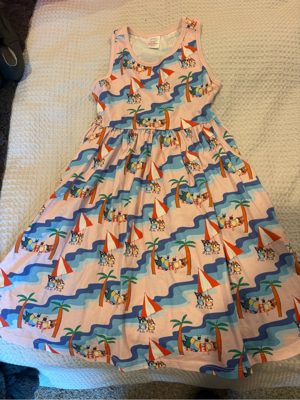 Hanna Andersson size 120 (6/7) Bluey Pink Print Tank Twirl Dress